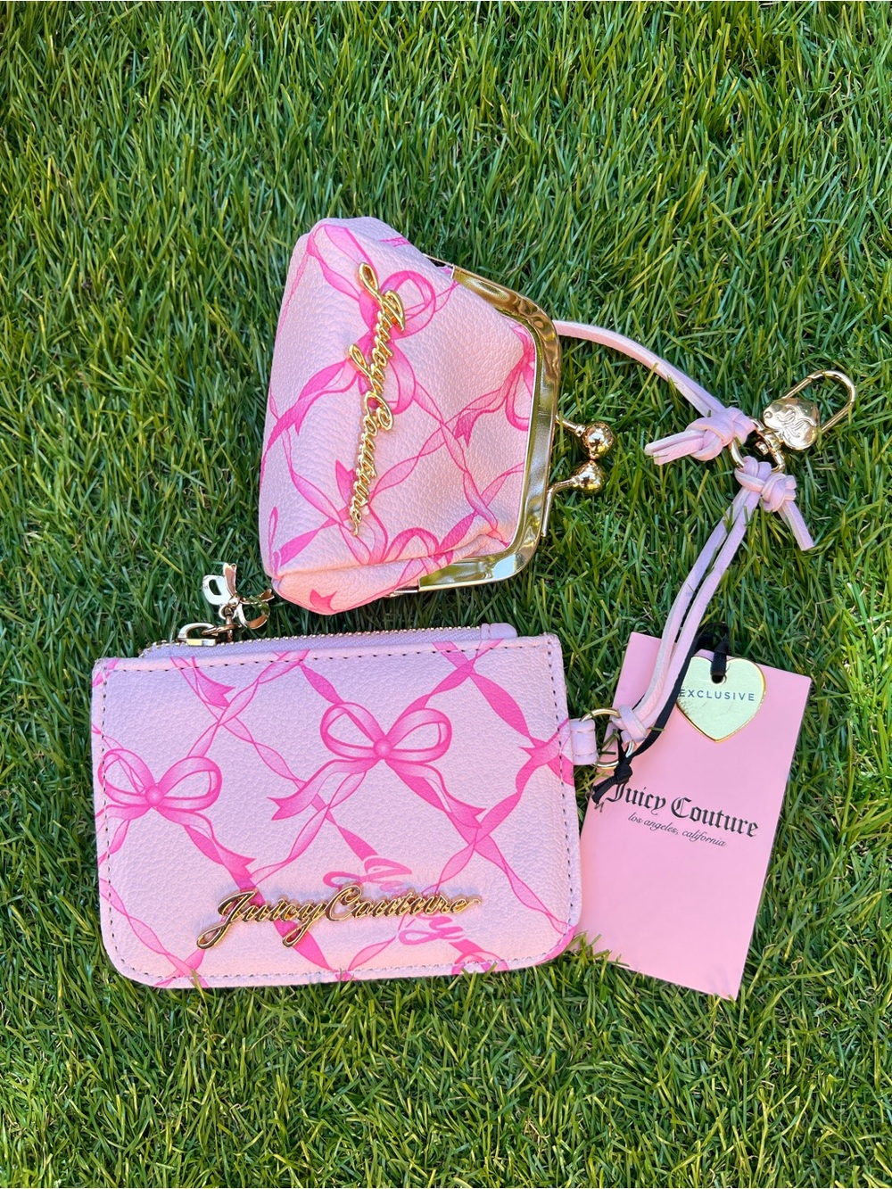 Juicy Couture Pink Chiffon Lovely Bow Mini Kisslock Bundle Set